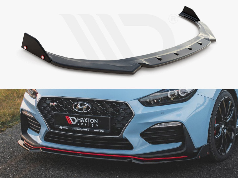 Maxton Design Front Splitter (+Flaps) V.6 for Hyundai i30N MK3 Hatchback / Fastback (2017-2020)