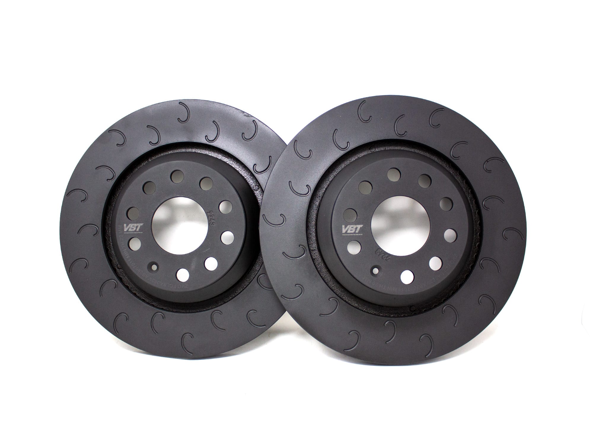 VBT 340mm Direct Replacement J-Shaped Hook/Grooved Front Brake Discs