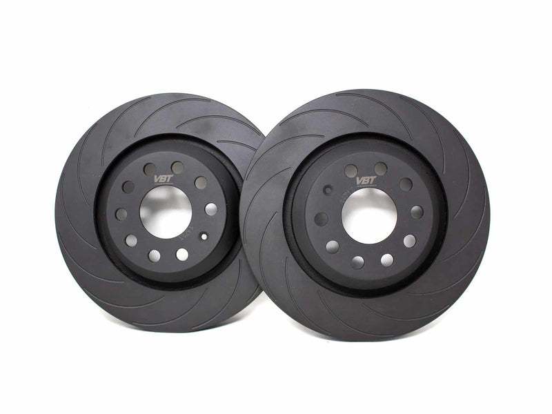 VBT 340mm Direct Replacement J-Shaped Hook/Grooved Front Brake Discs