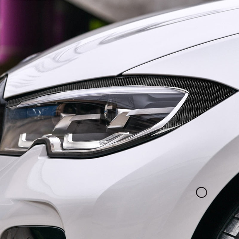 BMW 3 Series G20 G28 Carbon Fibre Headlight Eyebrow / Eyelids (2019+ Models)