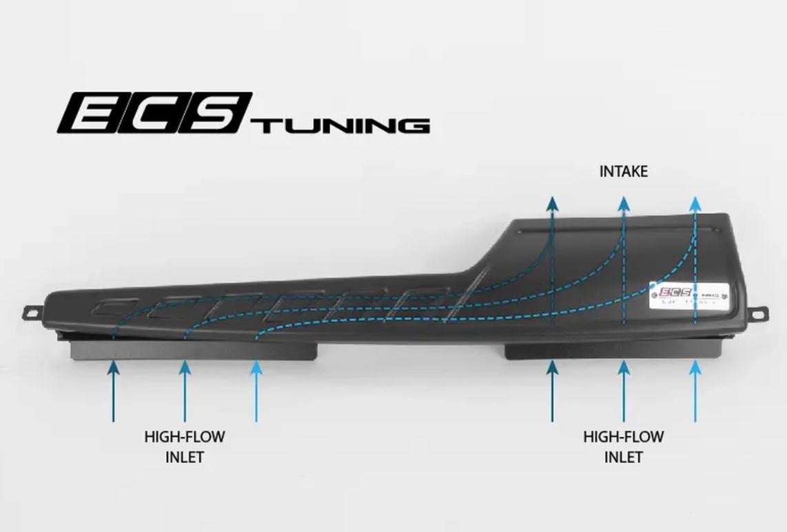 ECS Tuning Luft-Technik Dual Air Inlet Duct - Matte Textured - MQB 2.0T
