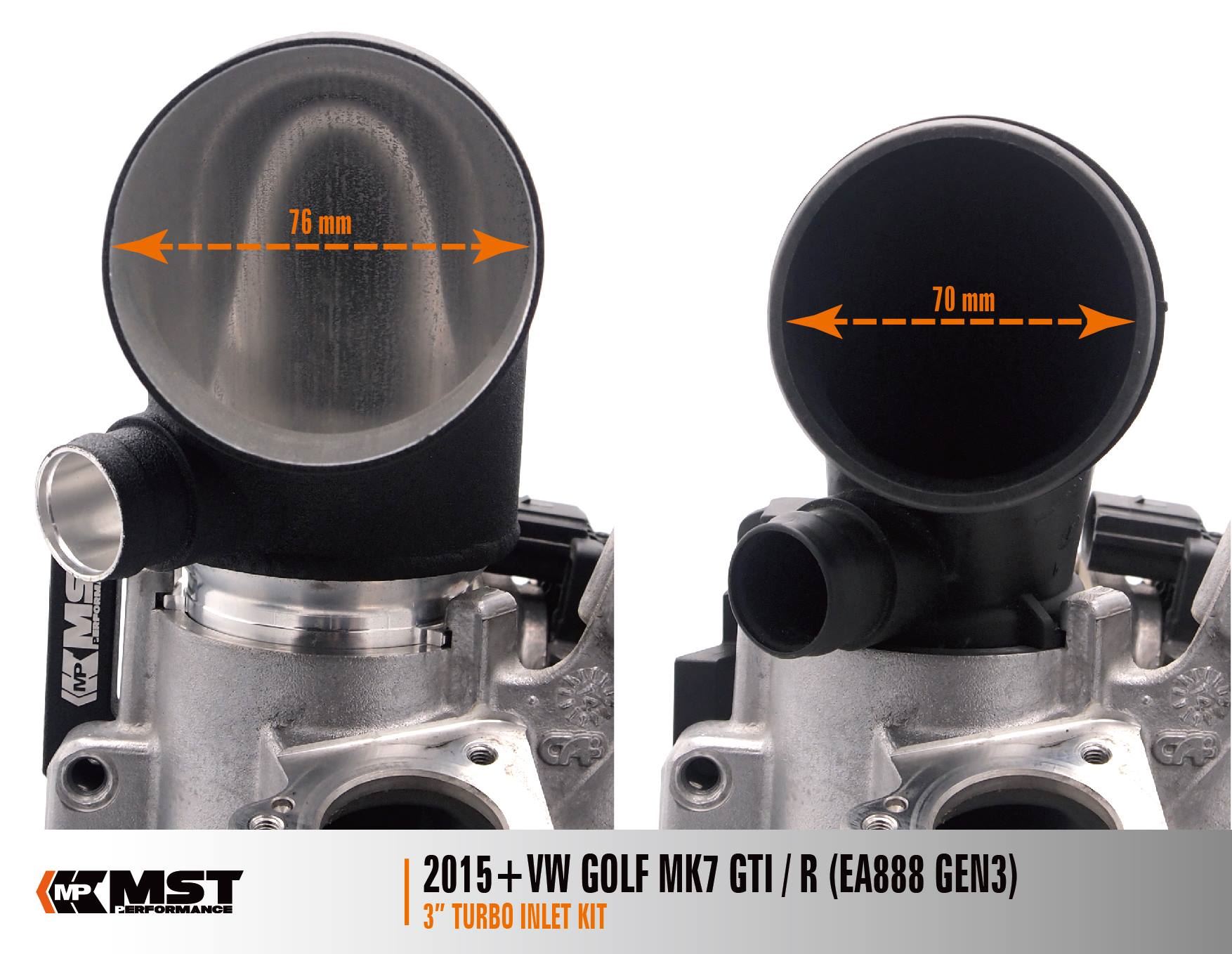MST-VW-MK710 - Air Intake Silicone Hose & Oversize Turbo Inlet Elbow