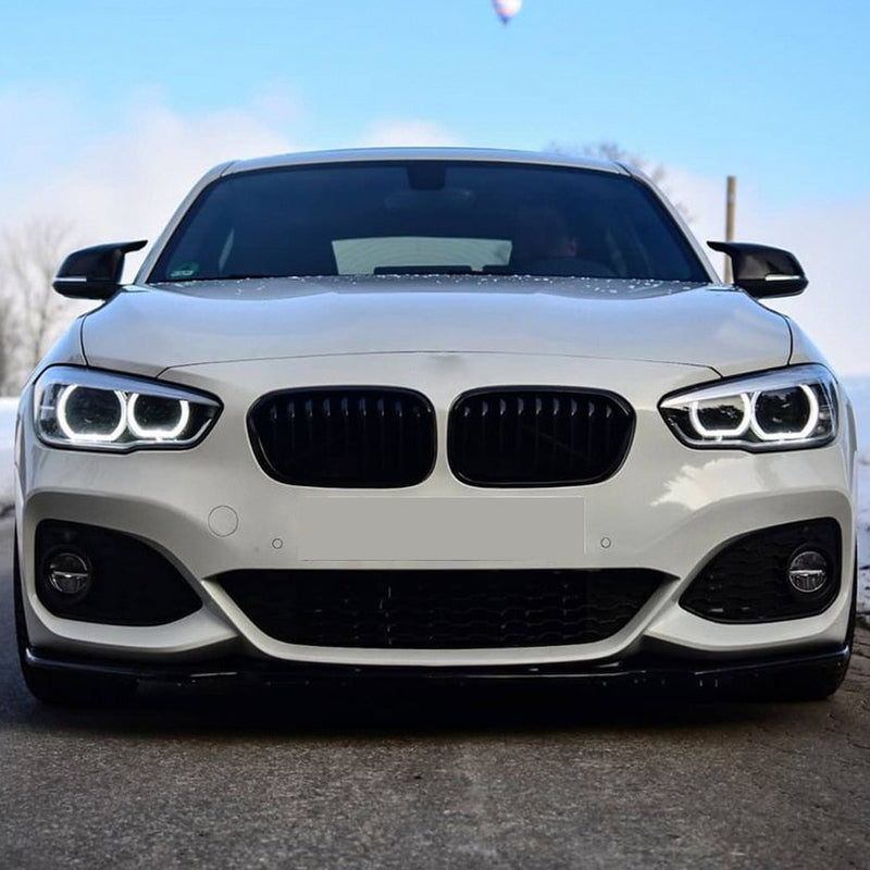 BMW 1 Series F20 F21 Gloss Black / Carbon Look Front Splitter (2015 - 2020)