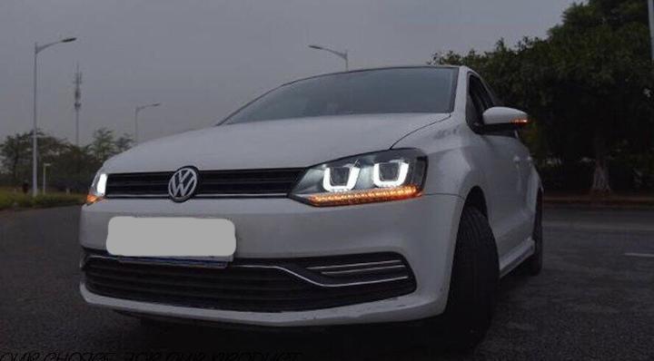 157 - VOLKSWAGEN POLO 6C/6R LED DEVIL HEADLIGHTS - BLACK CASING (2009-2017 MODELS) - Diversion Stores Car Parts And Modificaions