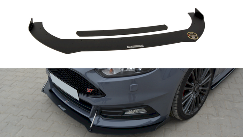 Maxton Design Front Racing Splitter V.2 For Ford Focus ST MK3 Facelift Model (2015-2018)