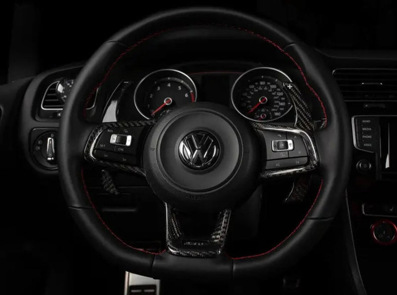 ECS Tuning Steering Wheel Hub Overlay - Black Carbon Fibre - MK5 Polo