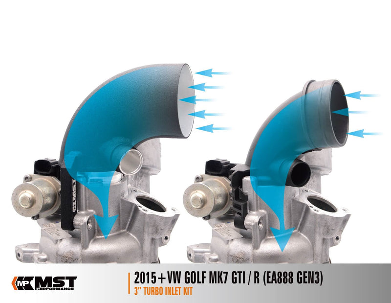 MST-VW-MK710 - Air Intake Silicone Hose & Oversize Turbo Inlet Elbow