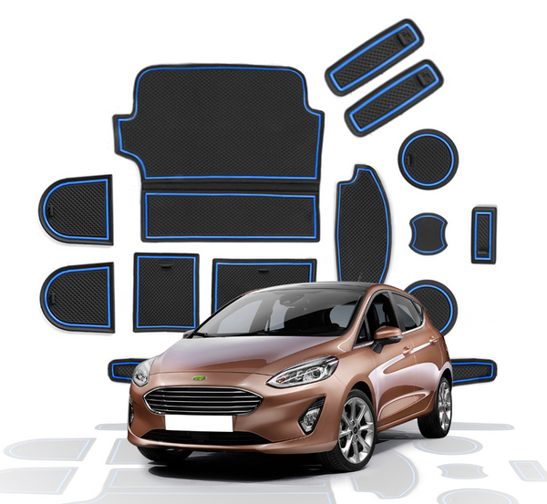 Ford Fiesta MK8 Rubber Anti-Slip Interior Storage Mats (2017-2020)