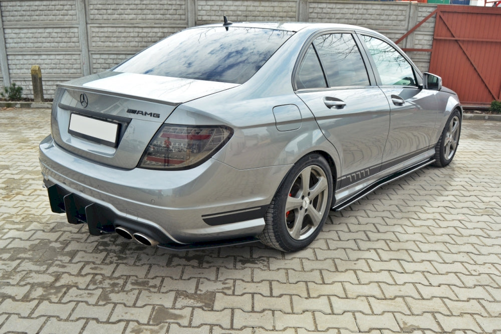 Maxton Design Rear Diffuser & Rear Side Splitters for Mercedes C-Class W204 AMG-Line (Facelift 2011-2014)