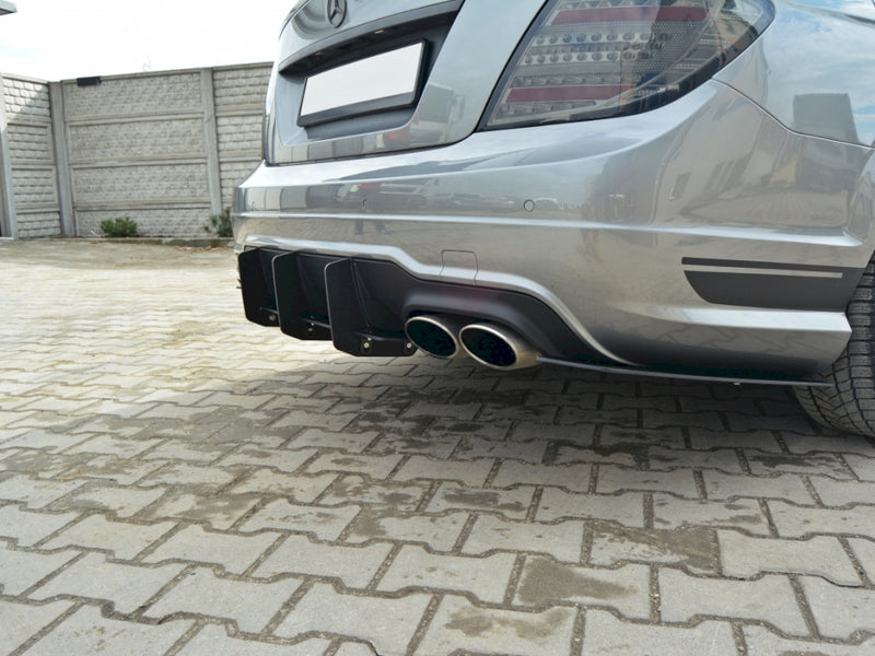 Maxton Design Rear Diffuser & Rear Side Splitters for Mercedes C-Class W204 AMG-Line (Facelift 2011-2014)