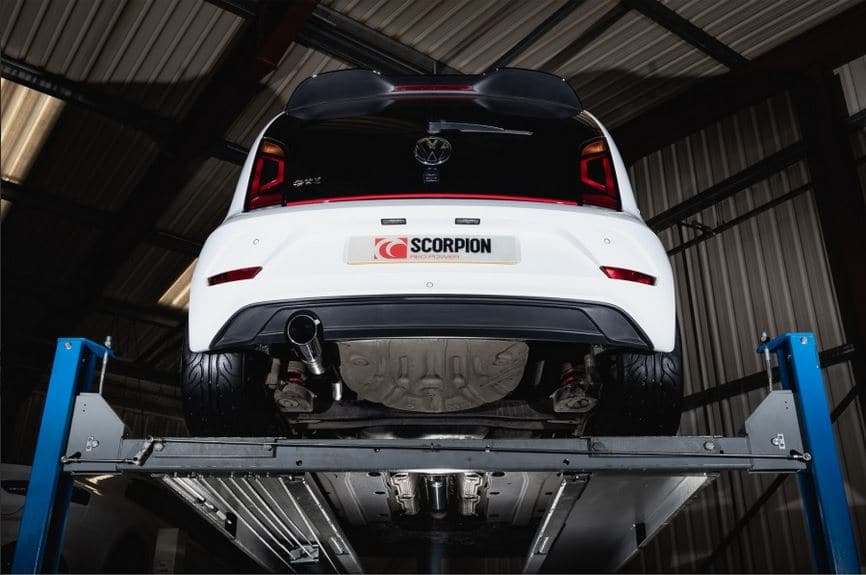 Scorpion Volkswagen Up GTI 1.0 TSI (non-GPF) 2018+ Resonated Cat-back System, Polished Daytona Trim – SVW059 - Diversion Stores Car Parts And Modificaions