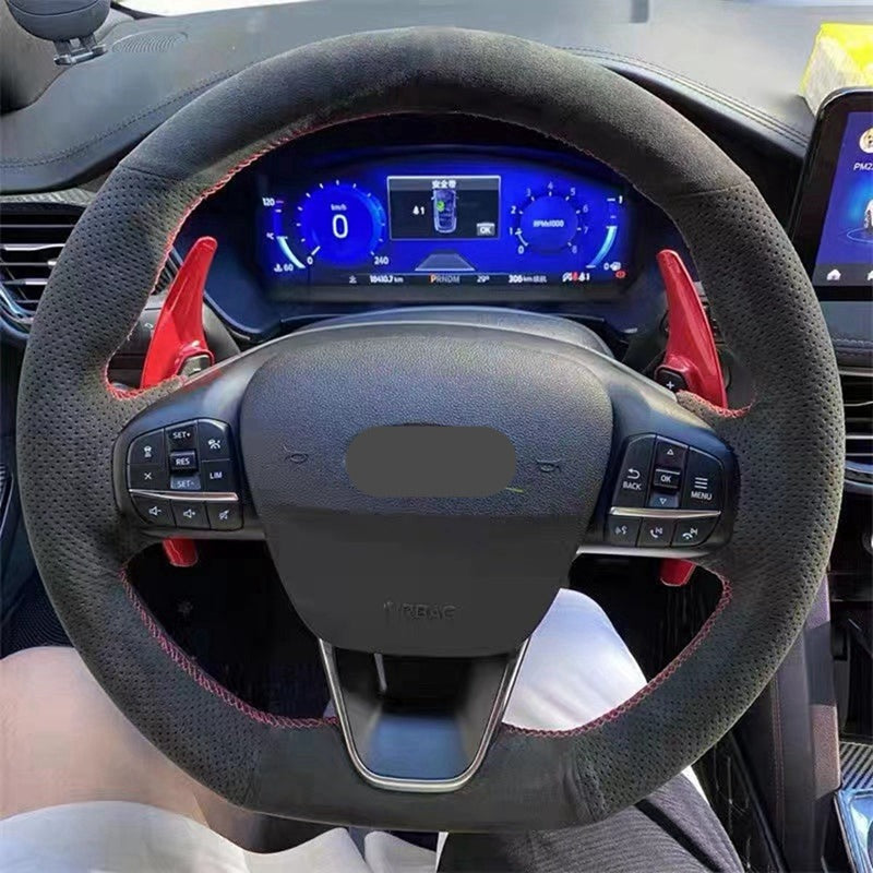 Ford Transit Custom Suede / Alcantara Custom Steering Wheel Cover (2018+ Models)