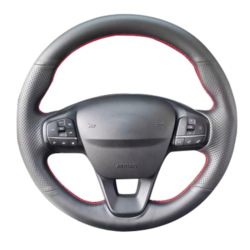 Ford Fiesta MK8 Smooth Leather / Perforated Leather Steering Wheel Cover (2018+ Models)