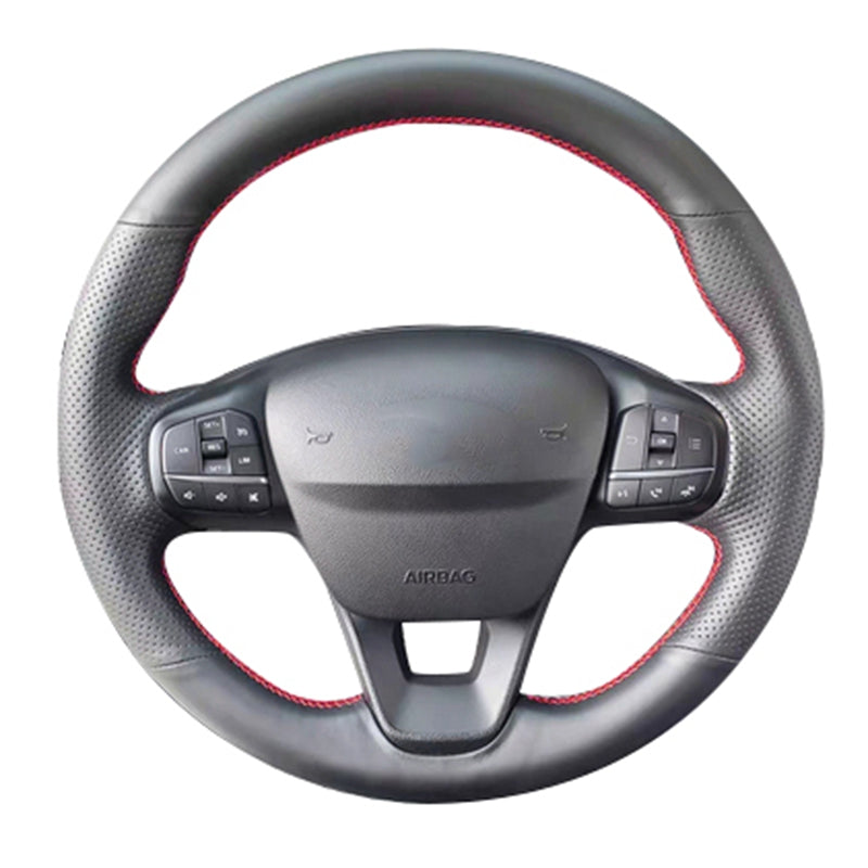 Ford Focus MK4 Smooth Leather / Perforated Leather Steering Wheel Cover (2018+ Models)