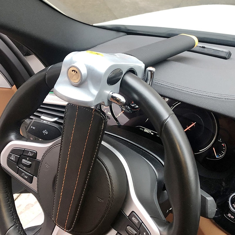 Universal Leather Steering Wheel Lock / Anti Theft Device