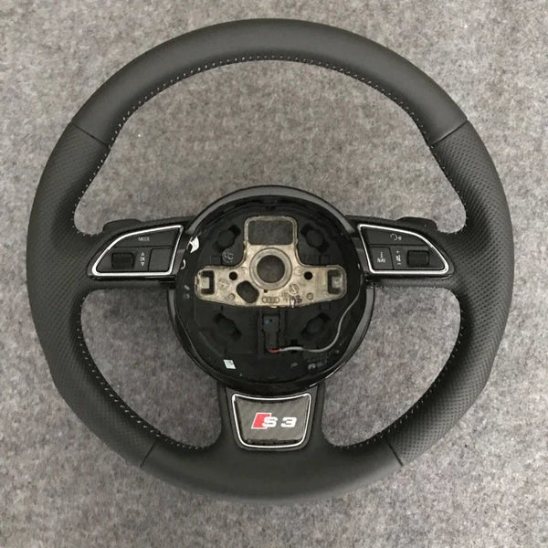Audi Steering Wheel Trim Logo Genuine Carbon Fibre (Multiple Models)