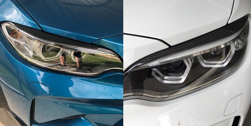 BMW M2 F87 Carbon Fibre Headlight Eyelid / Eyebrows (2016 - 2019 Models)