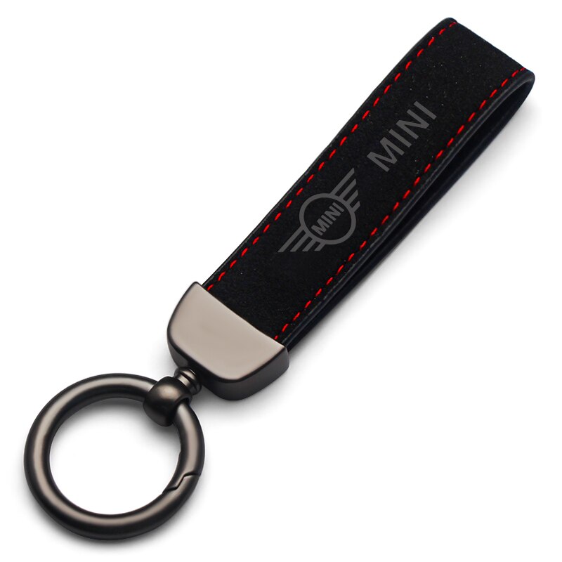 MINI Branded Alcantara Keyring (Black + Red)