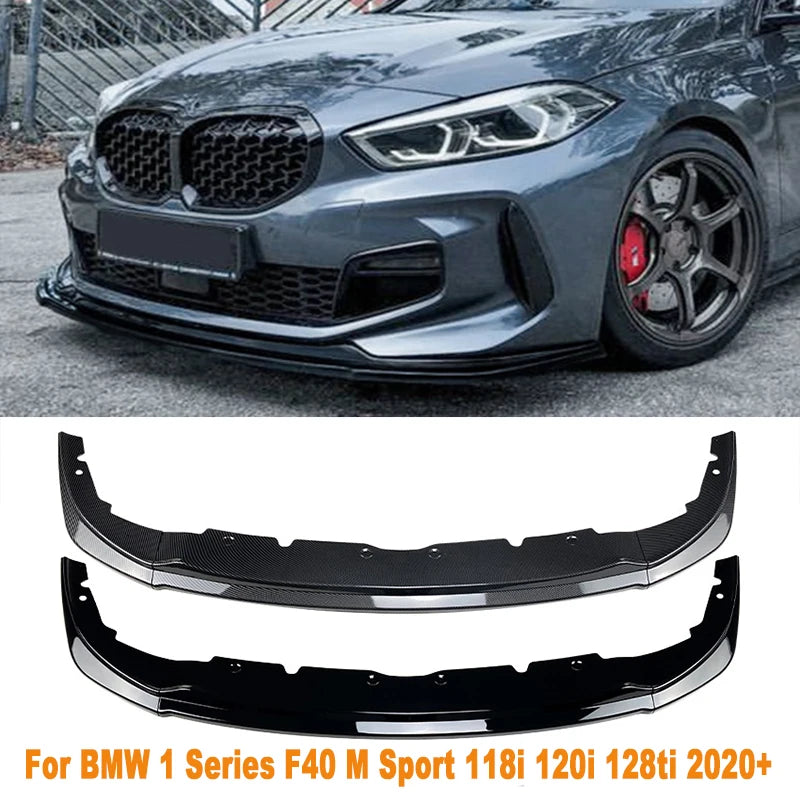 Auto Voorbumper Lip Splitter Spoiler Diffuser voor BMW 1 Serie F40 M Sport 118i 120i 128ti 2020 2021 2022 2023, 3 Stks/Set PP-kunststof, Auto Guard Trim Accessoires,Glossy Black Auto Voorbumper Lip Splitter Spoiler Diffuser voor BMW 1 Serie F40 M Sport 118i 120i 128ti 2020 2021 2022 2023, 3 Stks/Set PP-kunststof, Auto Guard Trim Accessoires,Glossy Black