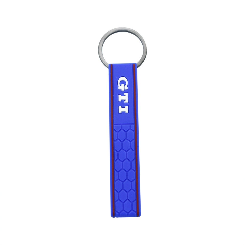Cheap 1 Pc GTI Label Strips Shape Soft Rubber Silicon Keychain Key