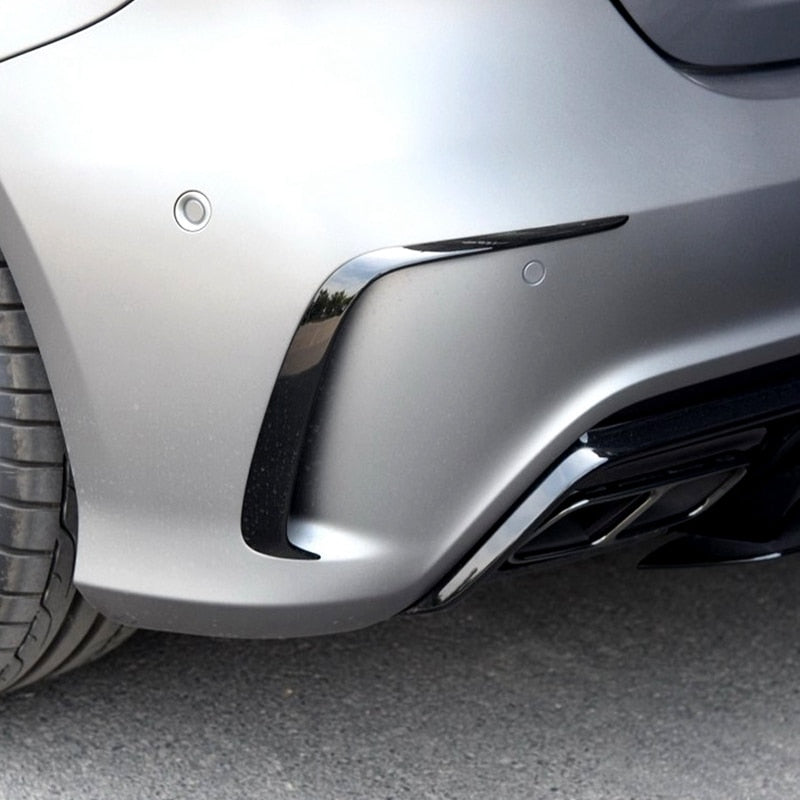 Mercedes Benz A Class Rear Bumper Gloss Black Canards (2013 - 2018 W176)