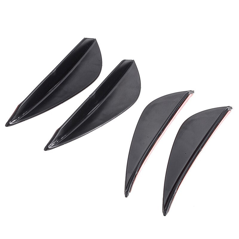 Universal Front Bumper Canards / Gloss Black (Fits All Cars) - Diversion Stores Car Parts And Modificaions