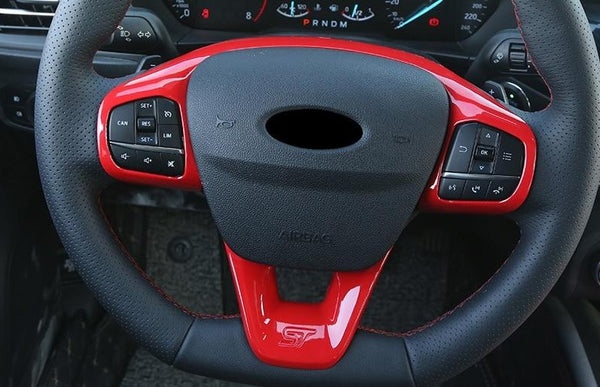 Ford Fiesta Vibrant Red Steering Wheel Trims (MK8 / 2018+)