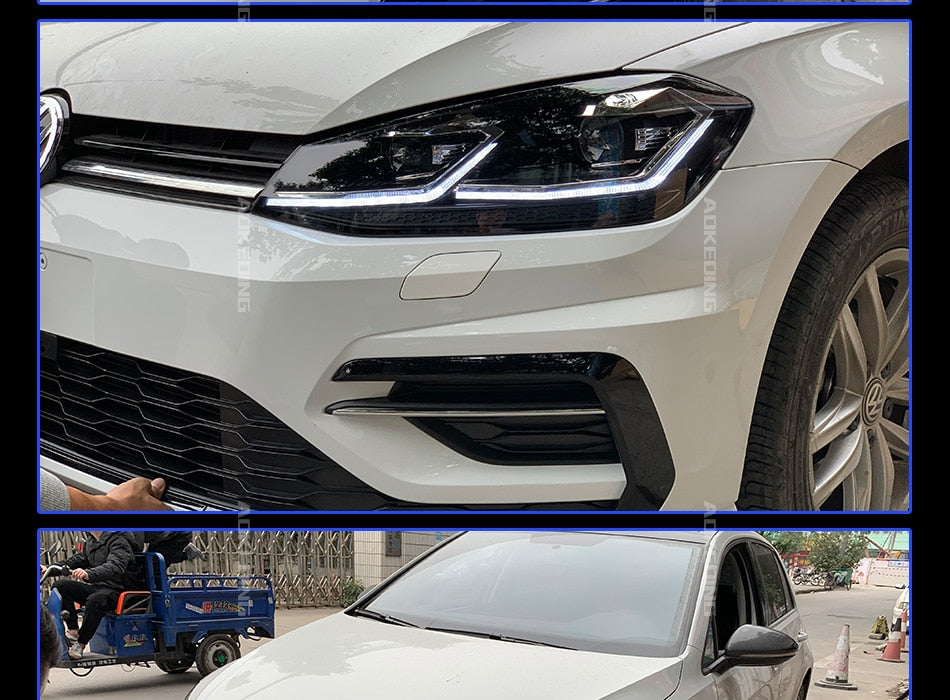 076 - Volkswagen Golf MK7.5 Style Front Headlights With Sequential Indicators Pair For MK7 (Fits 2013 - 2017 Models) - Diversion Stores Car Parts And Modificaions