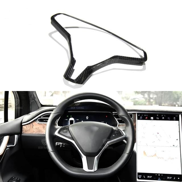 167 - Tesla Model X Carbon Fibre Replacement Steering Wheel Trim (2014 - UP) - Diversion Stores Car Parts And Modificaions