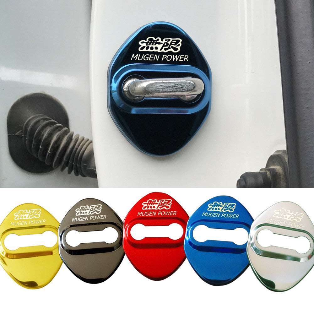 212 - Mugen Power 4x Car Door Lock Covers For Honda - Diversion Stores Car Parts And Modificaions