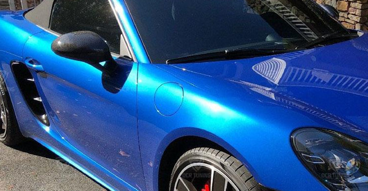 155 - Porsche Boxster / Cayman 718 Genuine Carbon Fibre Mirror Replacement Covers (2016-UP) LHD ONLY - Diversion Stores Car Parts And Modificaions