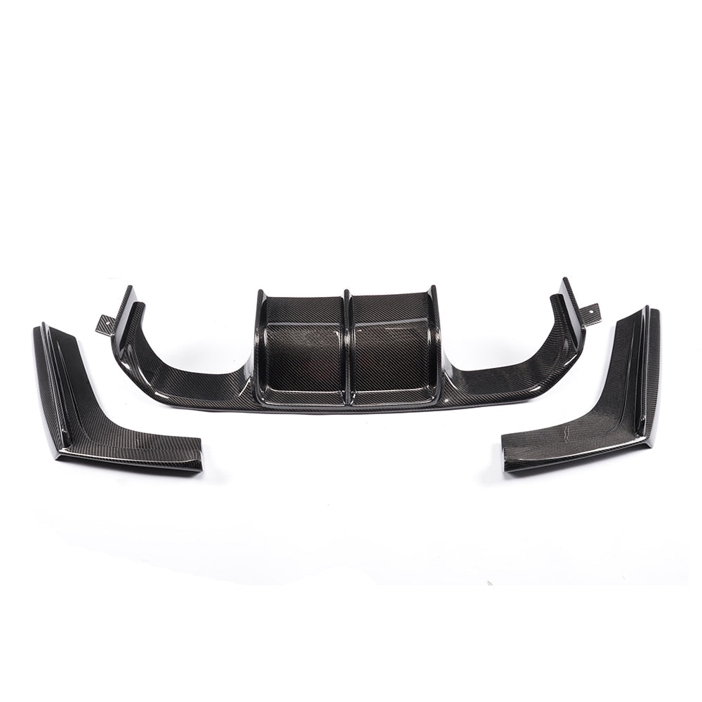 BMW M3 (F80) & M4 (F82 / F83) Carbon Fibre / Gloss Black Replacement Rear Diffuser With Spats (2014 TO 2018) 