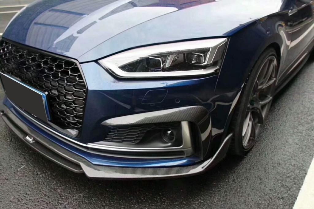 Audi A5 S-Line / S5 Carbon Fibre Bumper Canards (2017 - 2020+ Models) (Carbon Fibre) - Diversion Stores Car Parts And Modificaions
