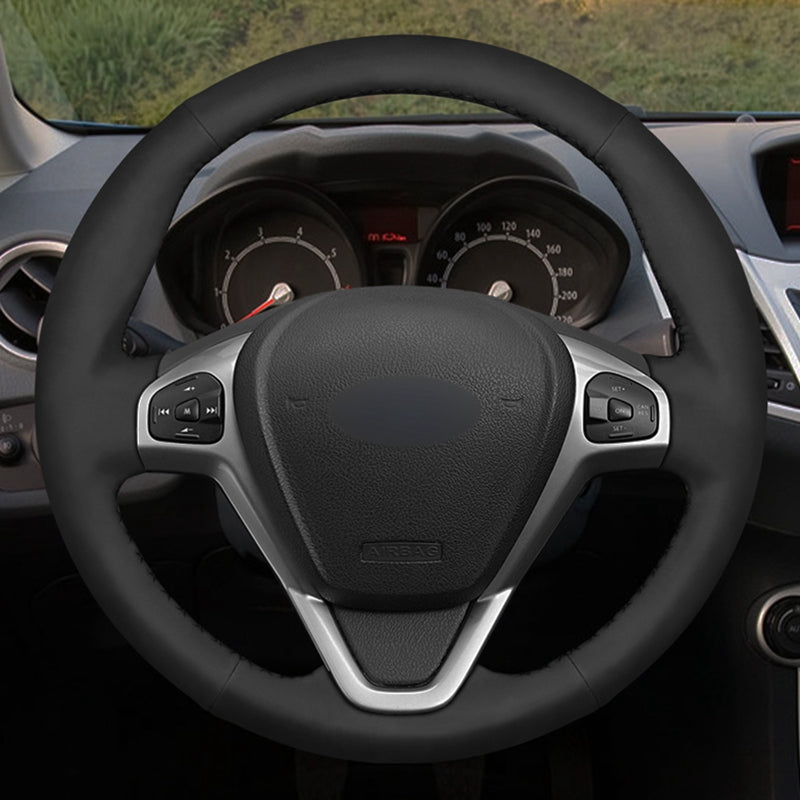 Ford Fiesta MK7 & MK7.5 / Ecosport Full Suede / Alcantara Stitch On Steering Wheel Cover (2009-2018)