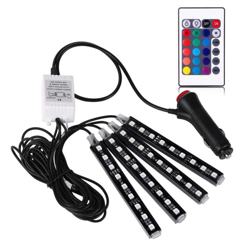 262 - Diversion 16 Colour RGB Remote controlled footwell lights (12V) - Diversion Stores Car Parts And Modificaions