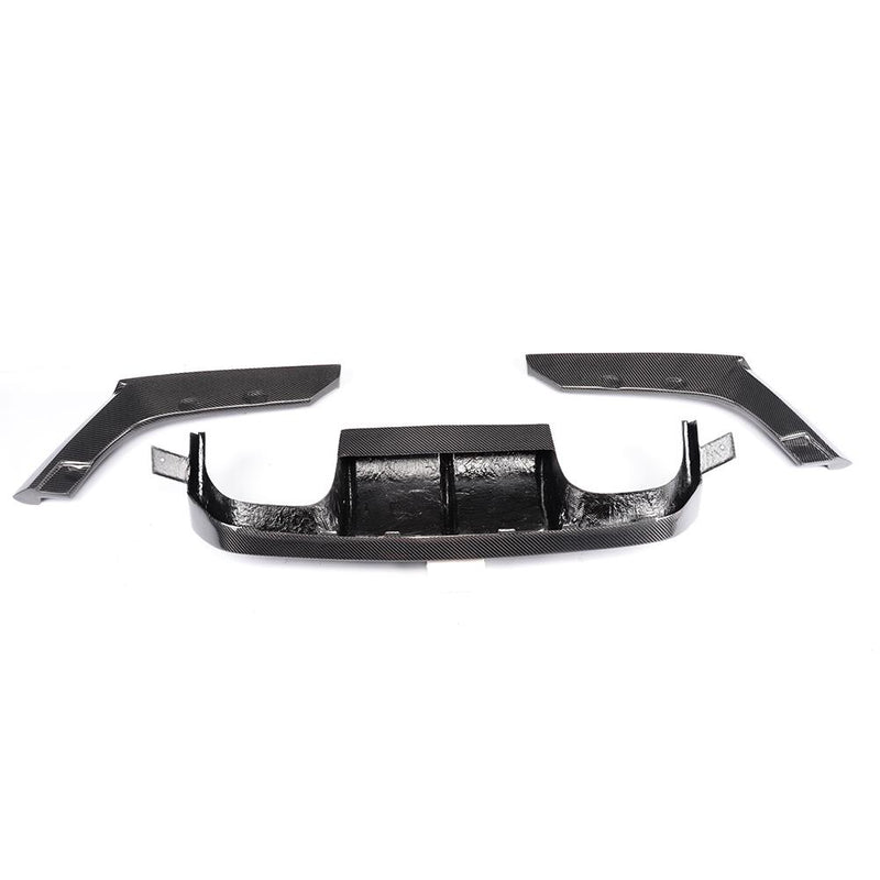 BMW M3 (F80) & M4 (F82 / F83) Carbon Fibre / Gloss Black Replacement Rear Diffuser With Spats (2014 TO 2018) 