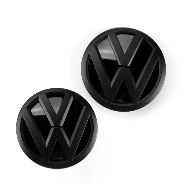 Volkswagen Polo MK5 6R / 6C Matte Black Front And Rear Badges (2009 - 2017 Models)
