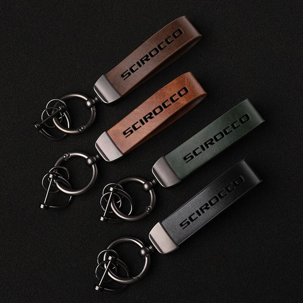 Volkswagen Scirocco Smooth Leather Keyring Multiple Colours