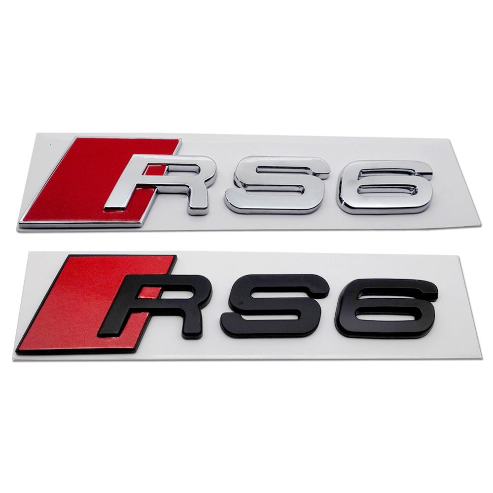 AUDI Black / Silver Self Adhesive Boot Badges (Multi Model)