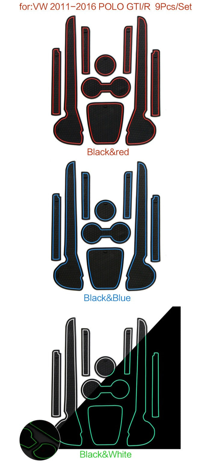 Volkswagen Polo MK5 6R / 6C Rubber Anti-Slip Interior Storage Mats (2009-2017)