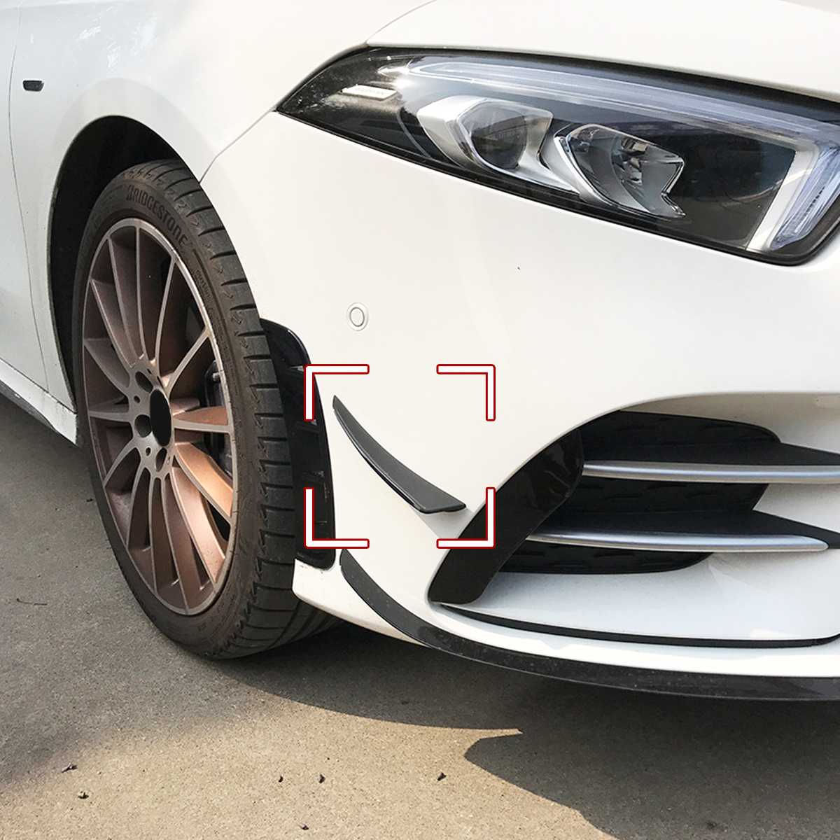 Front Bumper Self Adhesive Outer Canards Pair for Mercedes Benz A Class W177 MK4 (2018+ Models)