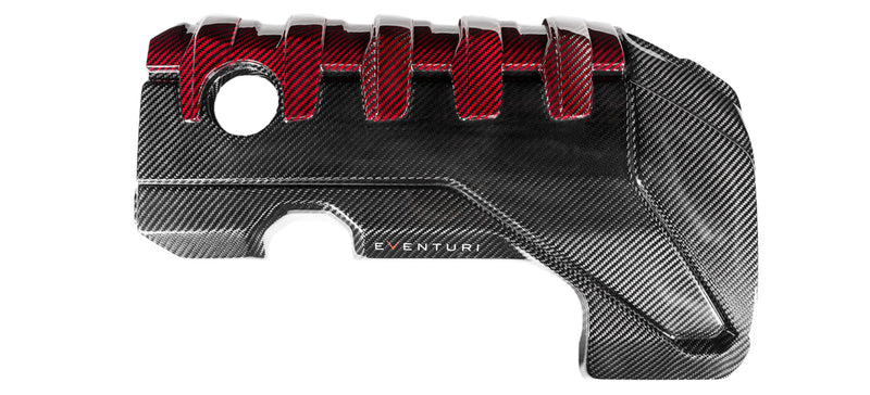 Eventuri Carbon Fibre Black and Red Engine Cover - RS3 Gen 2 / TTRS 8S / RS3 8Y