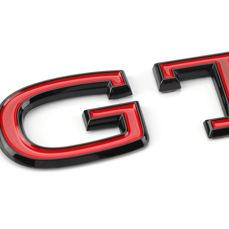 Volkswagen GTI Central Rear Boot Badge (2021+ Version) Black + Red / Red + Silver