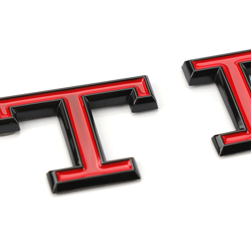 Volkswagen GTI Central Rear Boot Badge (2021+ Version) Black + Red / Red + Silver