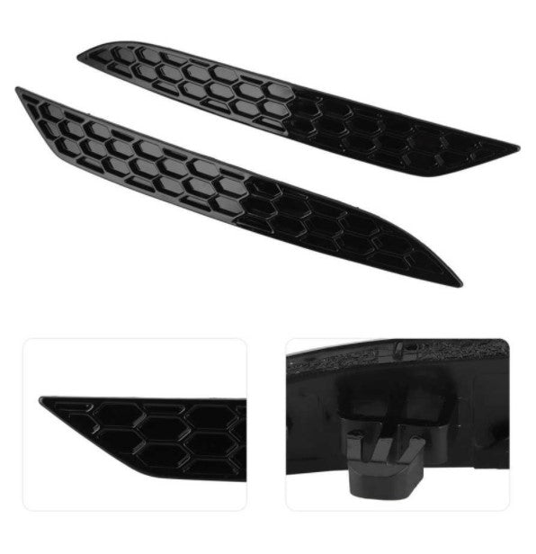 Honeycomb Style Rear Reflector Strip Replacements in Gloss Black for Volkswagen Golf MK7 & MK7.5 (2013-2019)