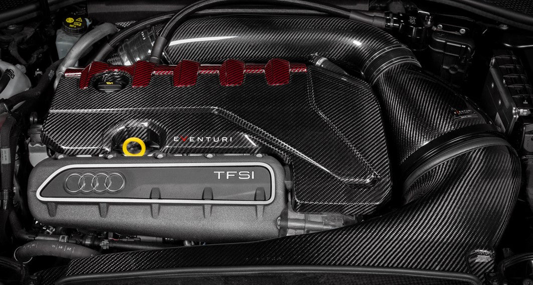 Eventuri Carbon Fibre Black and Red Engine Cover - RS3 Gen 2 / TTRS 8S / RS3 8Y