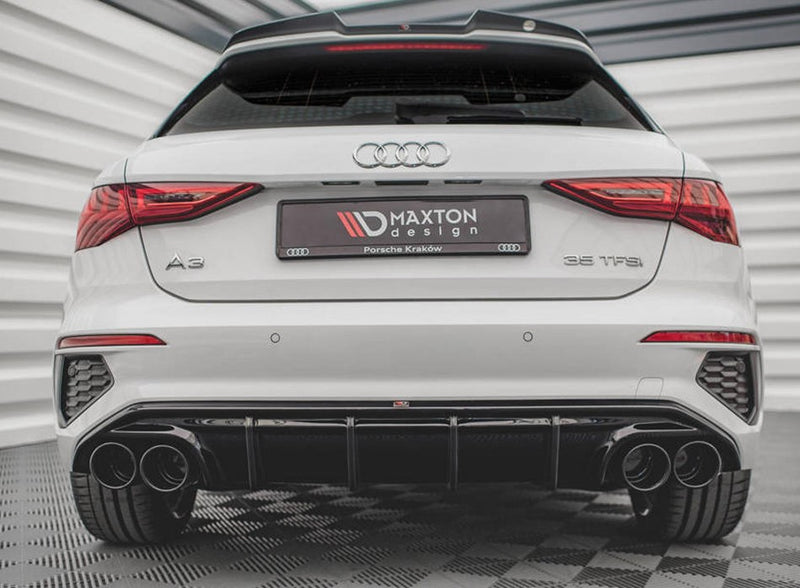 Maxton Design Rear Valance + Exhaust Ends Imitation Audi A3 S-Line Sportback 8Y (2020-)