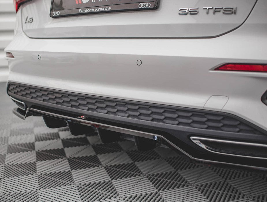 Maxton Design Central Rear Splitter (Vertical Bars) Audi A3 S-Line Sportback 8Y