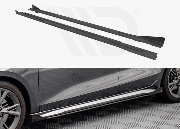 Maxton Design Street Pro Side Skirts Diffusers (+Flaps) Audi S3/A3 S-Line 8Y