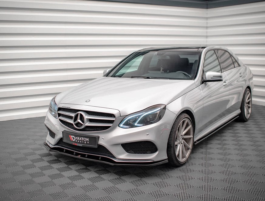 Maxton Design Front Splitter V.1 Mercedes E AMG-Line Saloon W212 Facelift (2012-2016)